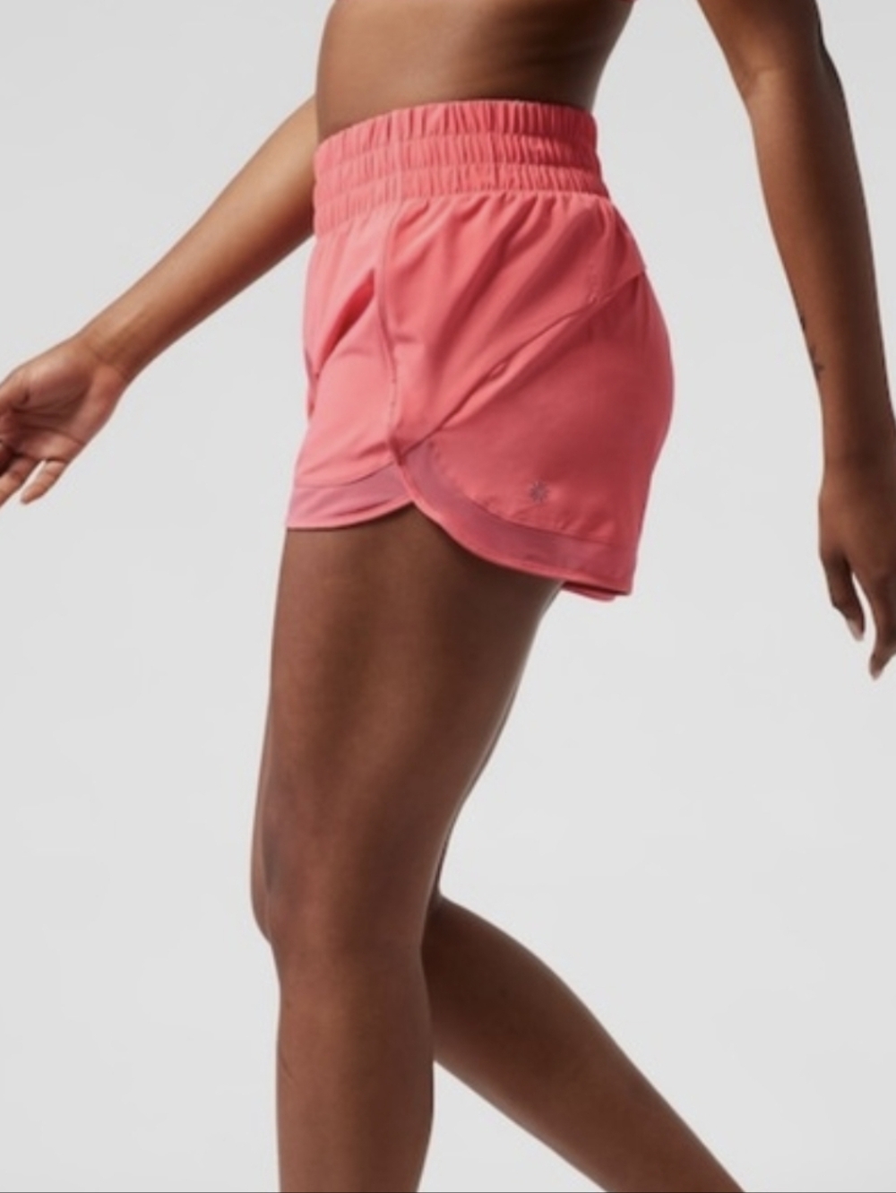 Athleta Shorts High Rise Rise Mesh Racer 3" - Picture 3 of 10